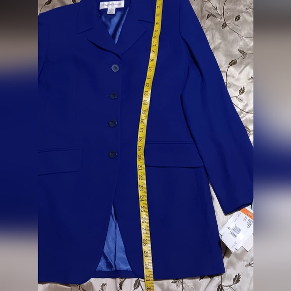 Jones New York Blazer Women Royal Blue Sz6 Pure New Wool Ejecutive Jacket - Picture 6 of 13